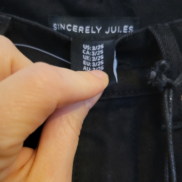 NWT Sincerely Jules denim black midi skirt size 3/25 - Picture 3 of 6